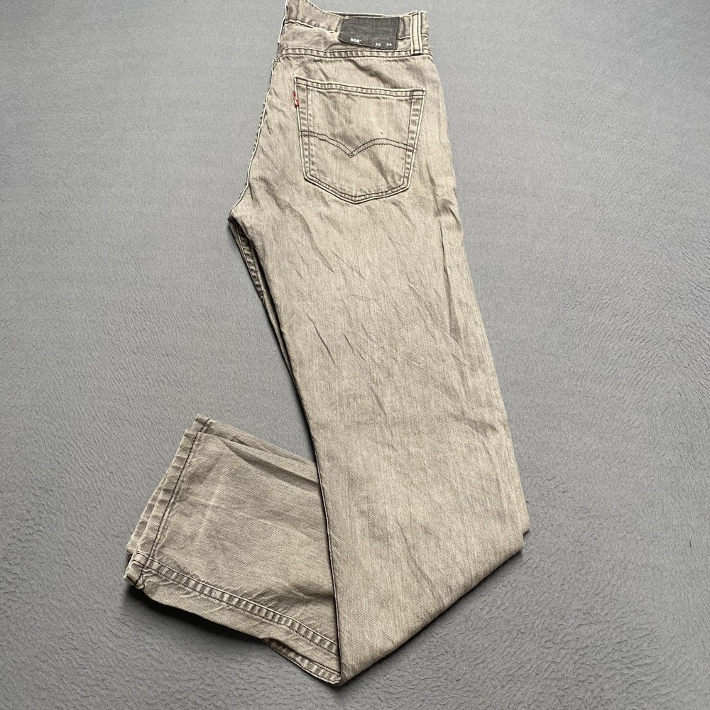 Levis 508 Jeans Mens 32x34 Gray Regular Tapered Leg‎ Denim Light Wash Casual